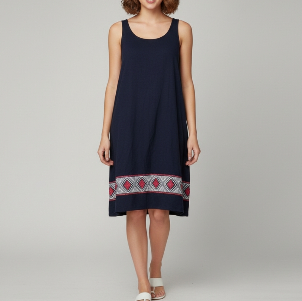 Joe fresh Swing Dress Embroidered Sleeveless Scoop Neck